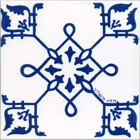 Ceramica Pinto Classico Vietri VP86 piastrella maiolica stampa a mano