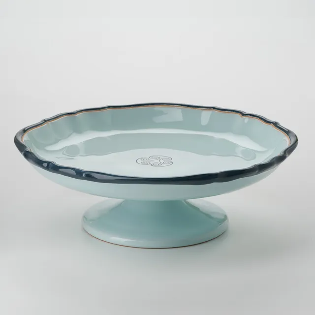 Cerasarda Arte della Tavola Alzata Monogram Celeste Velato
