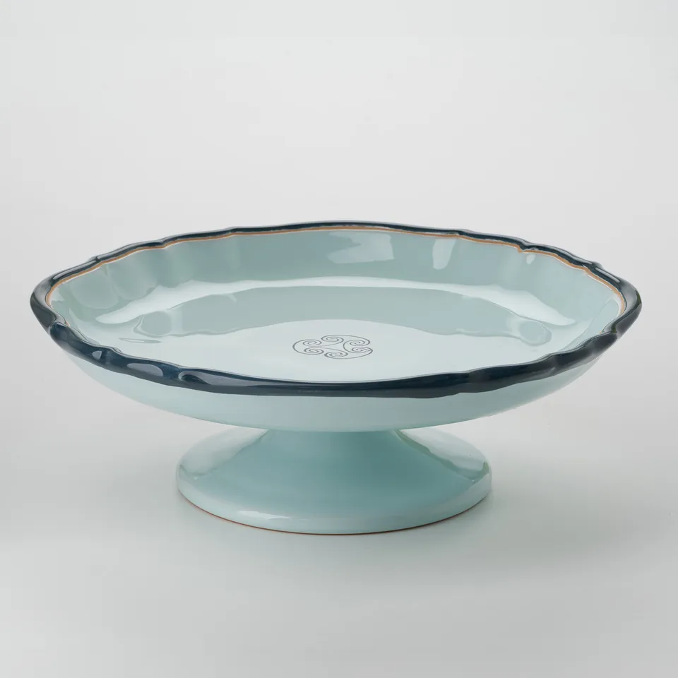 Cerasarda Arte della Tavola Alzata Monogram Celeste Velato