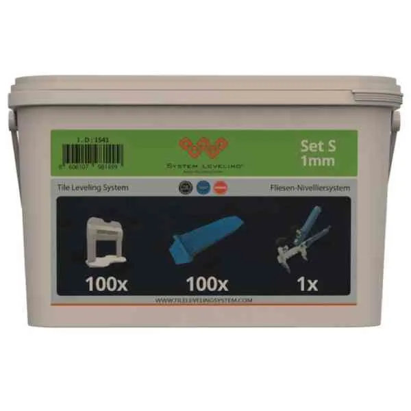 System Leveling Set S distanziatori piastrelle 1 mm 100+100+1