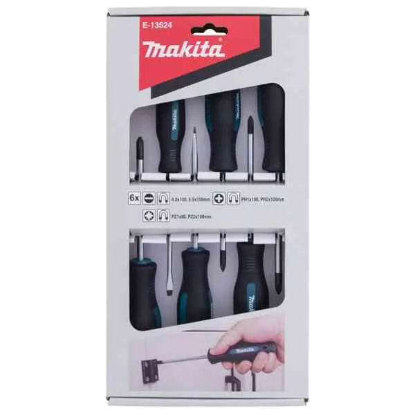 Makita E-13524 set cacciaviti 6 pezzi PH PZ SL magnetici