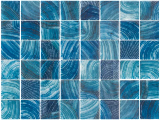 SQ Mosaic Identity Fifty Kidako mosaico blu lucido texture