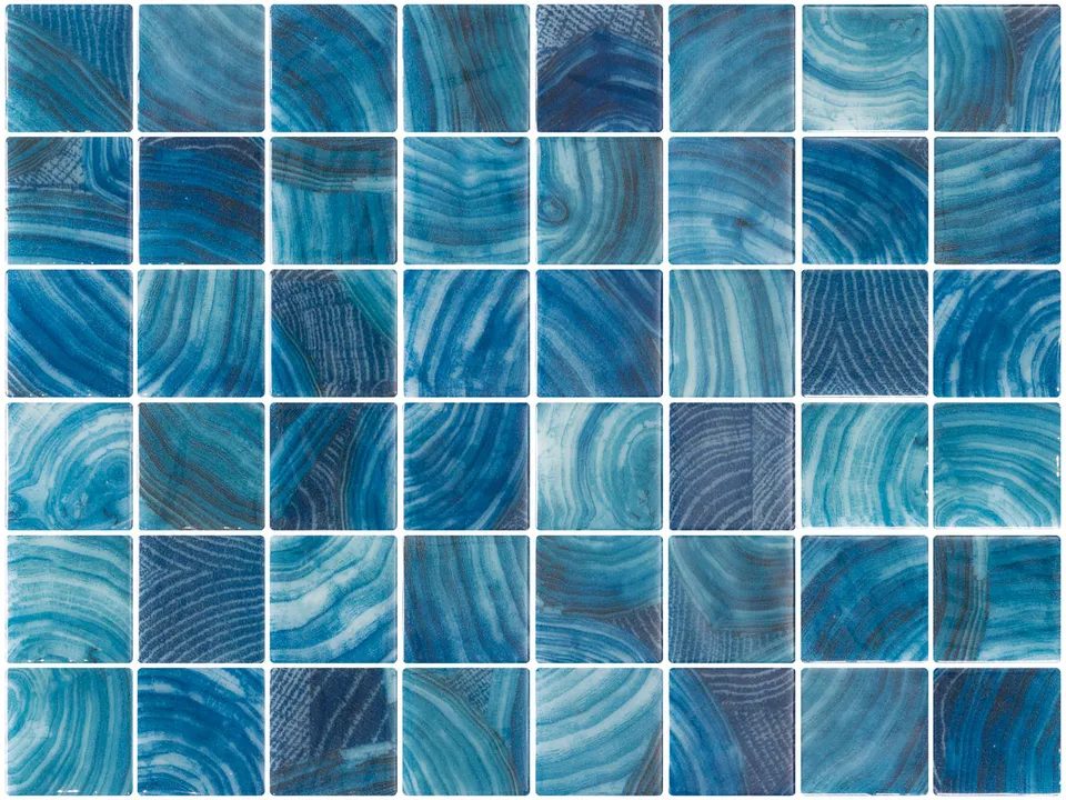SQ Mosaic Identity Fifty Kidako mosaico blu lucido texture