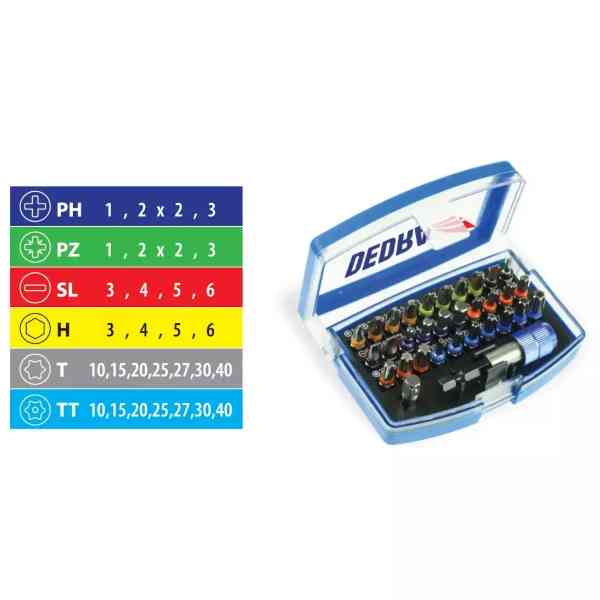 Dedra 18A11S032 set inserti 32 pz acciaio S2