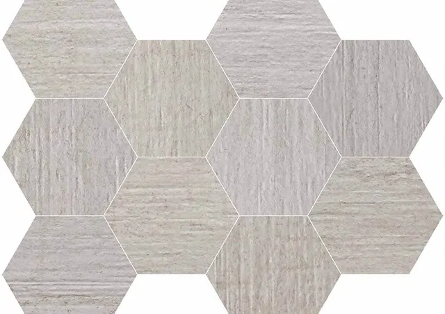 Roca Piezas Complementarias Malla Hexagono Blanco mosaico bianco