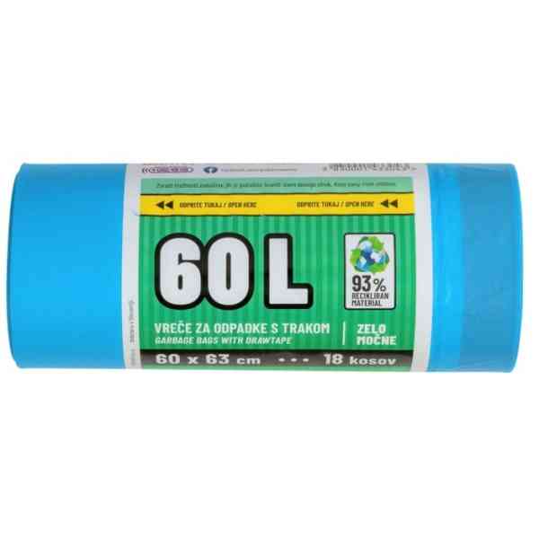 Piskar Sacchi Spazzatura Blu 60 L 60x63 cm 18 Pezzi