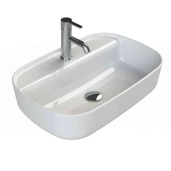 CeraStyle Aqua lavabo 60x40 cm ceramica bianco con foro