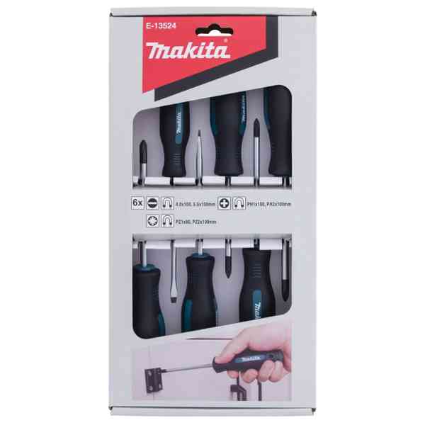 Makita E-13524 set cacciaviti 6 pezzi PH PZ SL magnetici