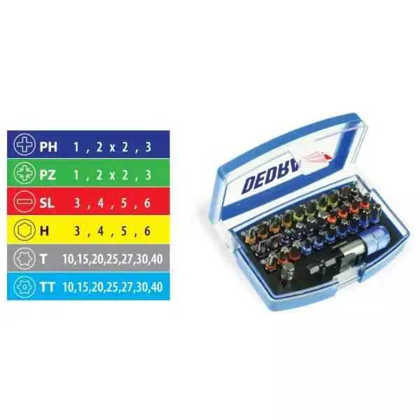 Dedra 18A11S032 set inserti 32 pz acciaio S2