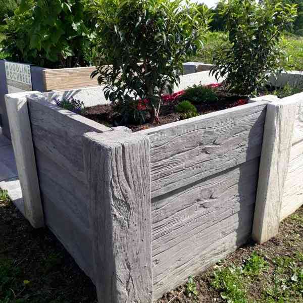 Timber aiuola rialzata cemento 186x102x75 cm marrone