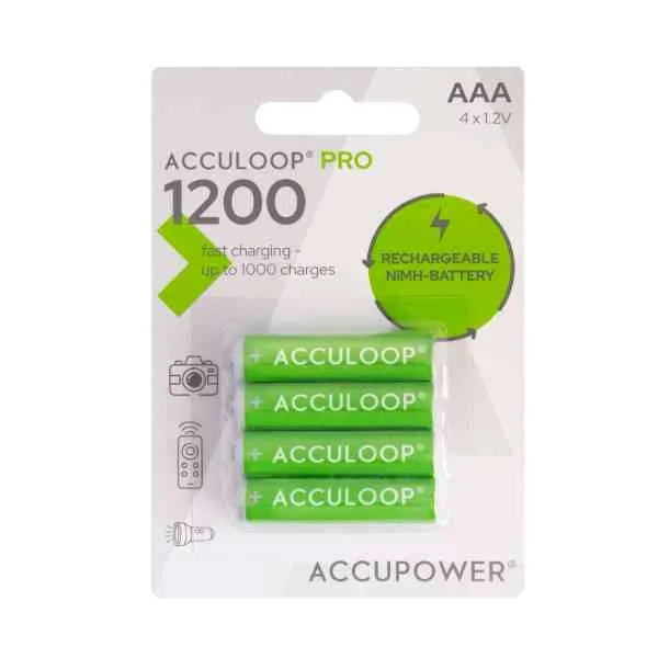 AccuPower AccuLoop Pro batterie AAA 4 pezzi NiMH