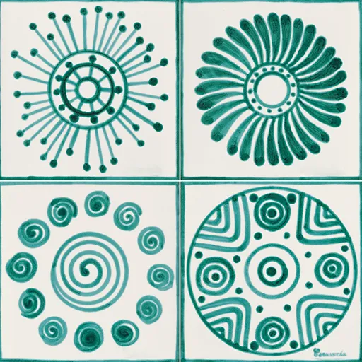 Cerasarda I Classici Pintadera piastrella verde set 4 pz