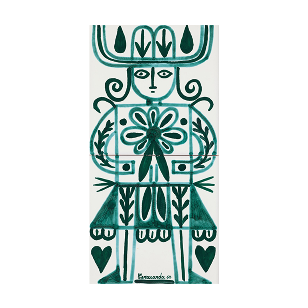 Cerasarda I Classici Cavaliere 3 mattonella ceramica verde 2 pz