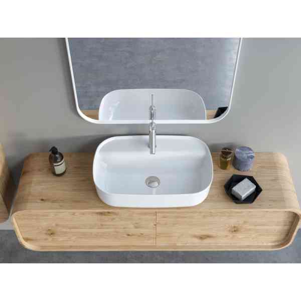 CeraStyle Aqua lavabo 60x40 cm ceramica bianco con foro
