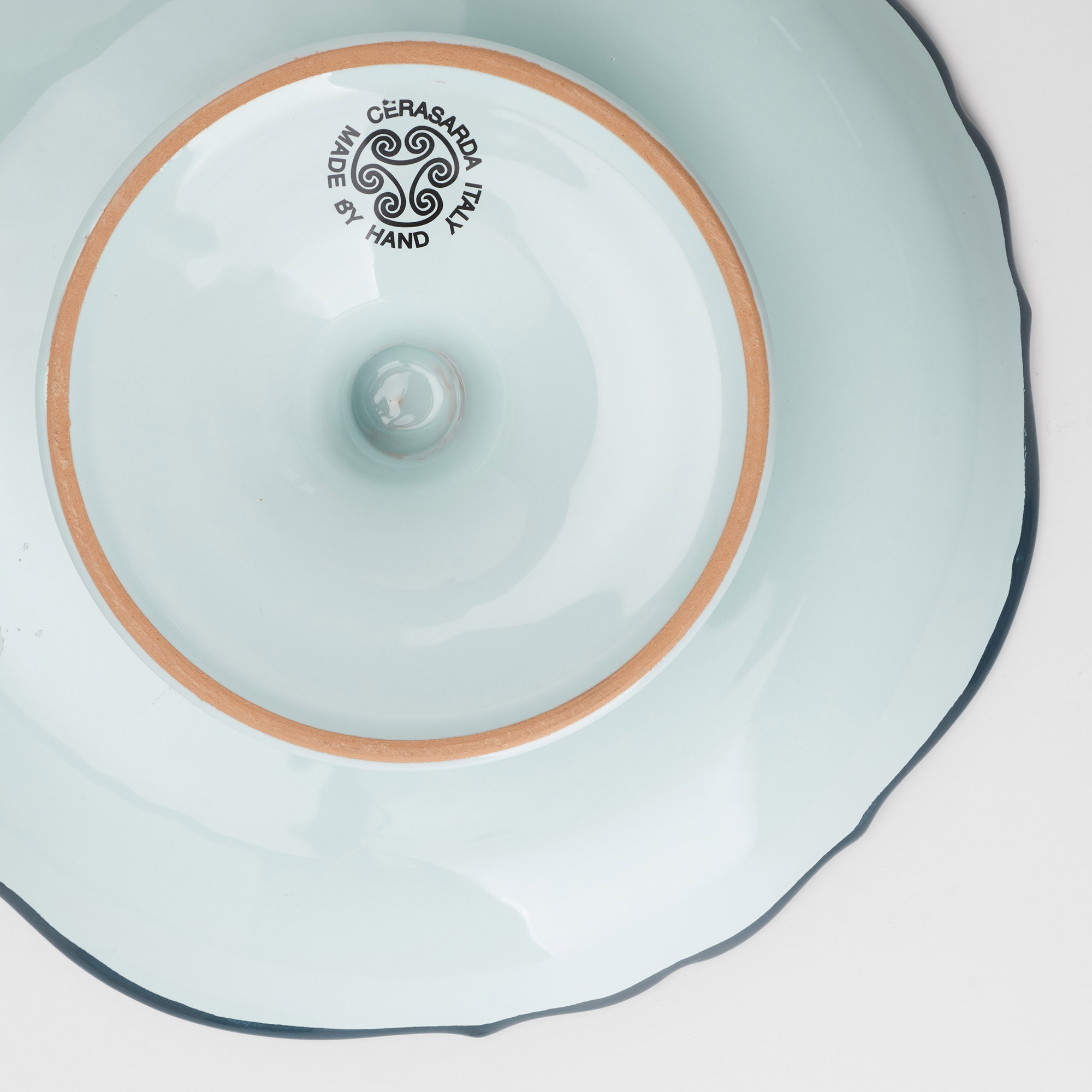 Cerasarda Arte della Tavola Alzata Monogram Celeste Velato