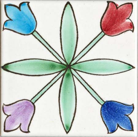 Ceramica Pinto Floreale VP3900 piastrella maiolica decorata a mano
