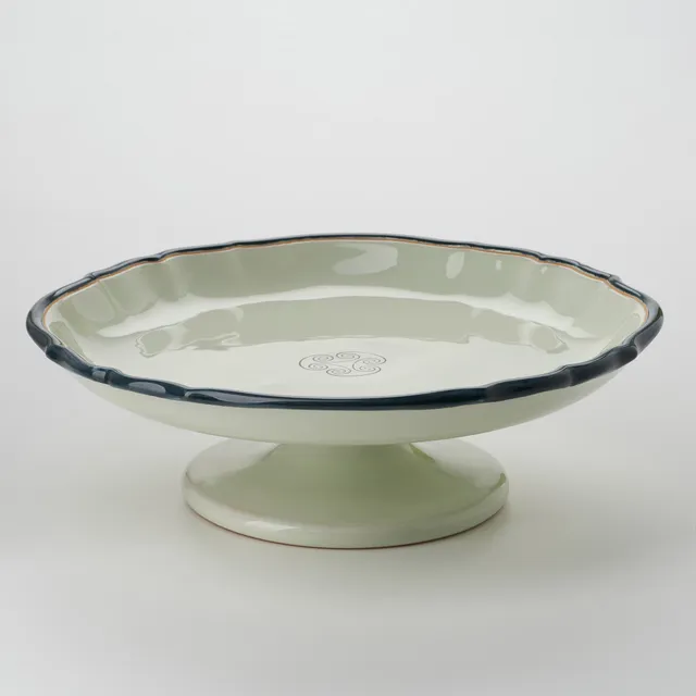 Cerasarda Monogram Velluto Botanico alzata ceramica tavola