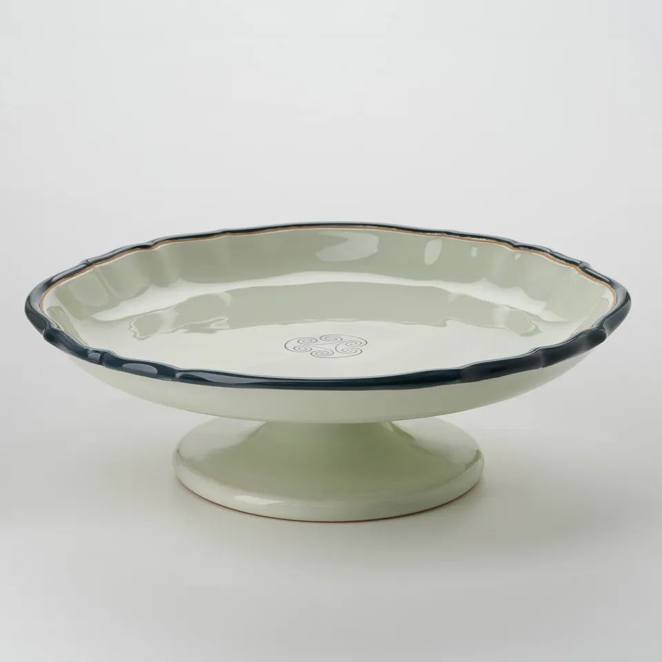 Cerasarda Monogram Velluto Botanico alzata ceramica tavola