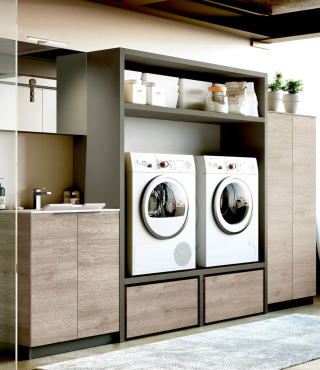 Viva Made Laundry 05 mobile lavanderia con vano lavatrice