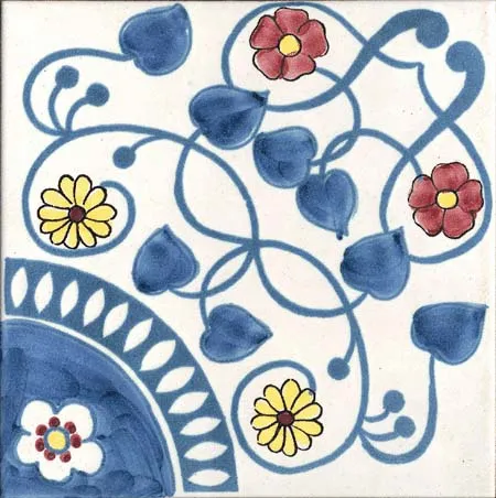 Ceramica Pinto Antico Vietri Stampato VP37 piastrella mano