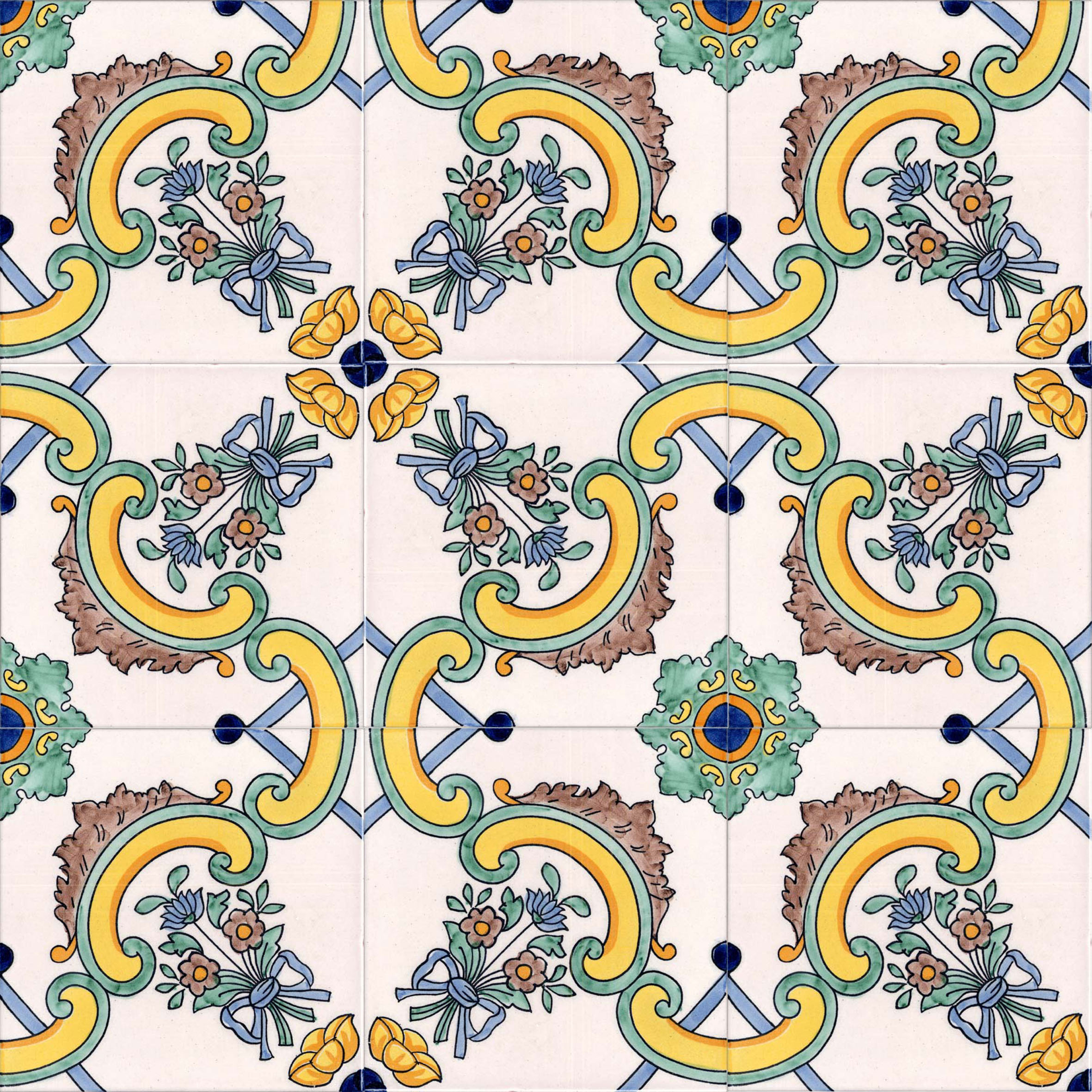 Ceramica Pinto Classico Vietri VP160 Piastrella Decorata a Mano