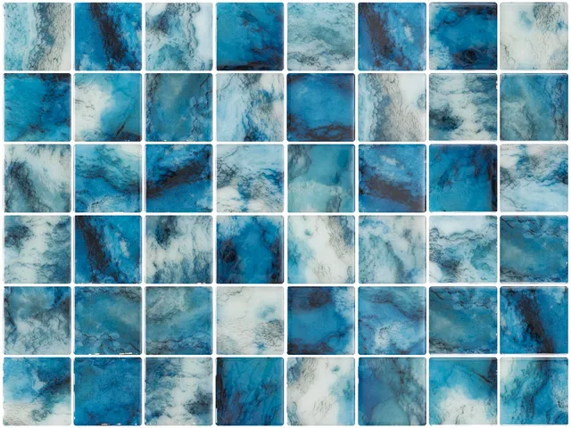 SQ Mosaic Identity Fifty Atai Mosaico Blu Lucido Corallo