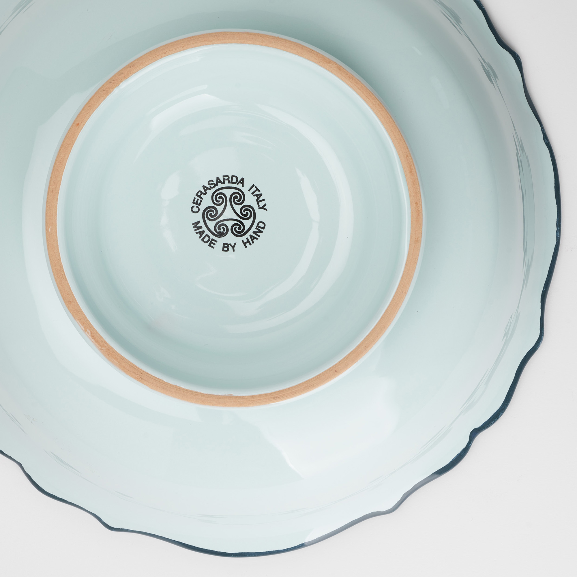 Cerasarda Arte della Tavola Fruttiera Monogram celeste