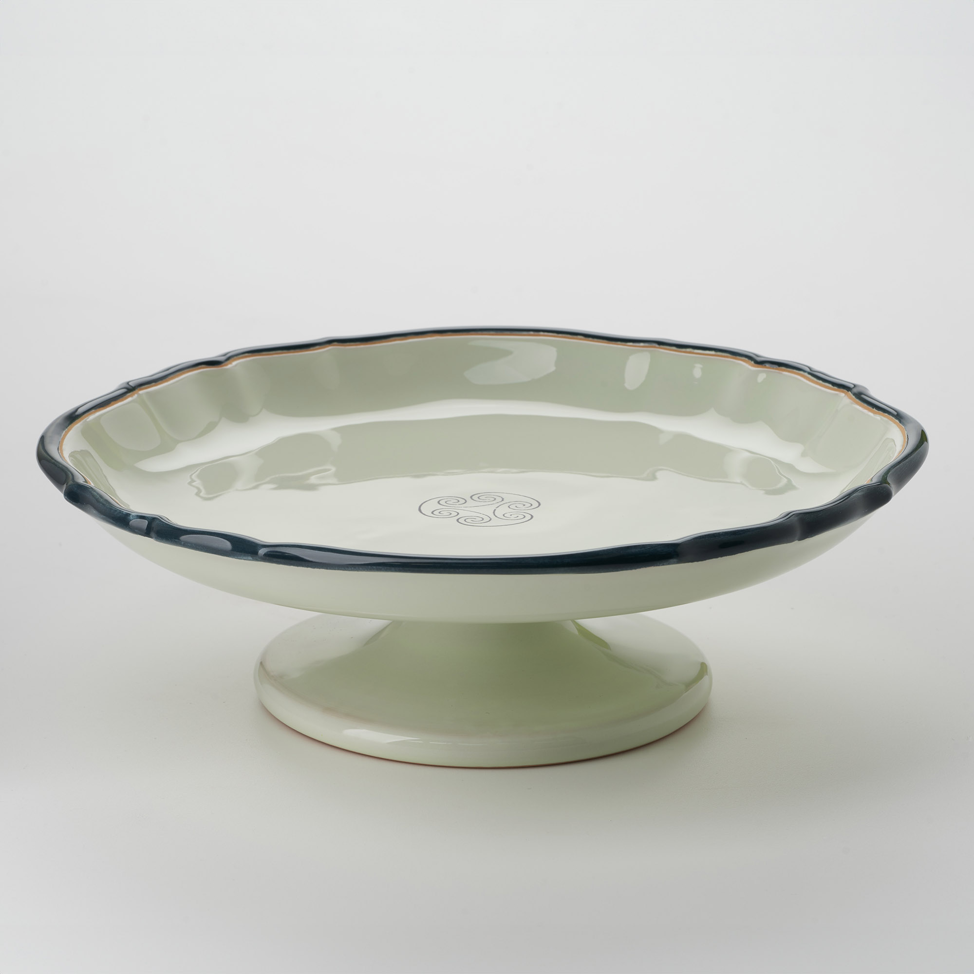 Cerasarda Monogram Velluto Botanico alzata ceramica tavola