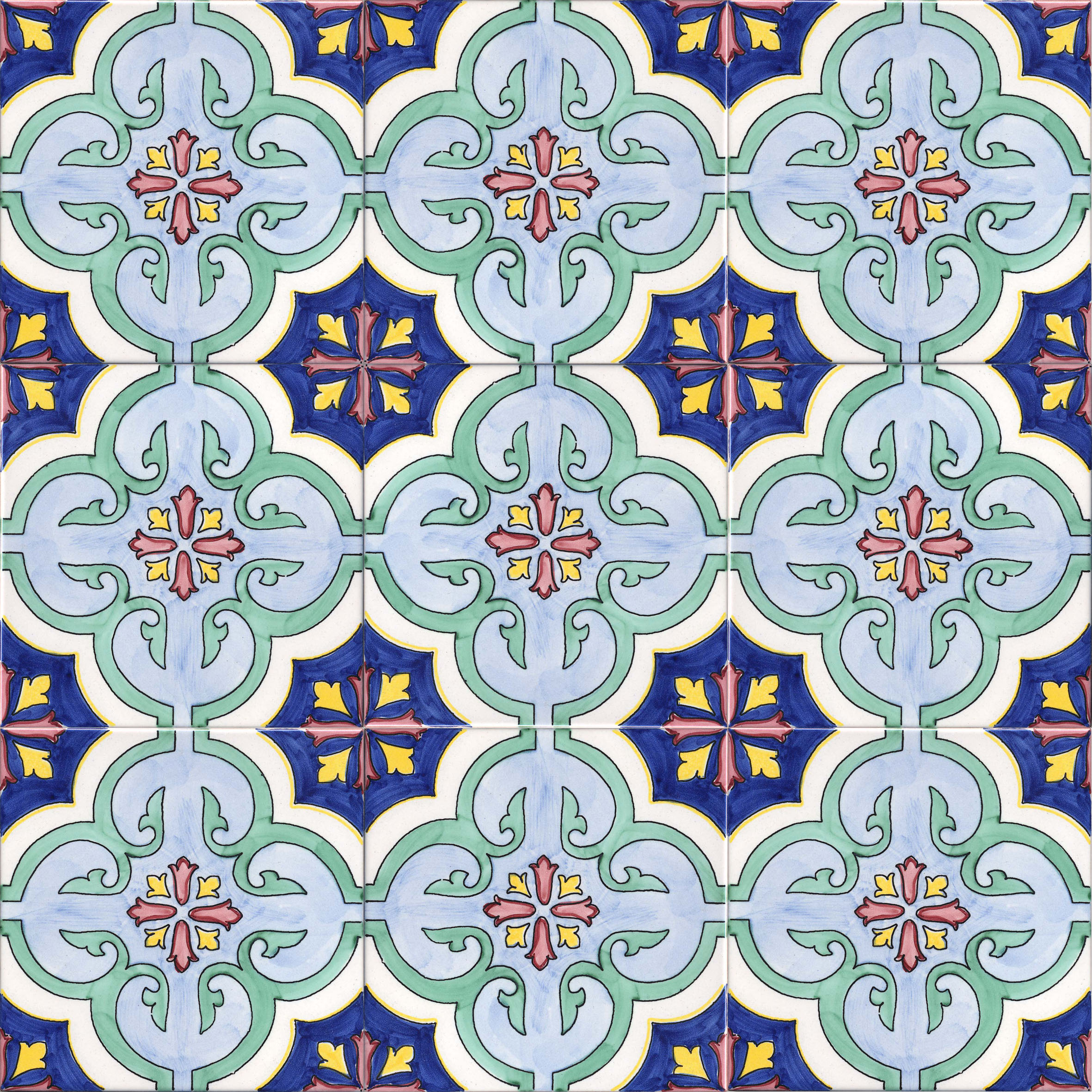CERAMICA PINTO Barocco Vietri VP714 piastrella maiolica mano