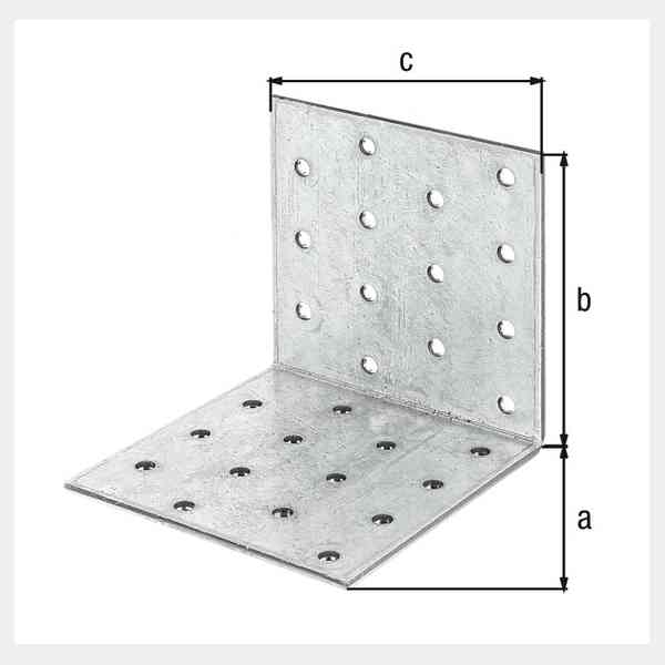 GAH Alberts piastra angolare 80x80x80 mm acciaio