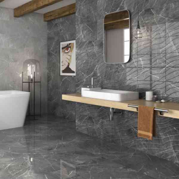 Geotiles Aura Marengo piastrelle 60x60 lucide rettificate marengo