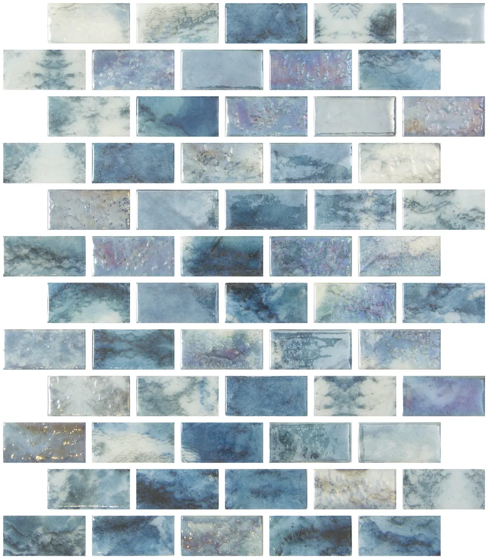 SQ Mosaic Identity Rectangle Lagoon mosaico azzurro 25x50 mm