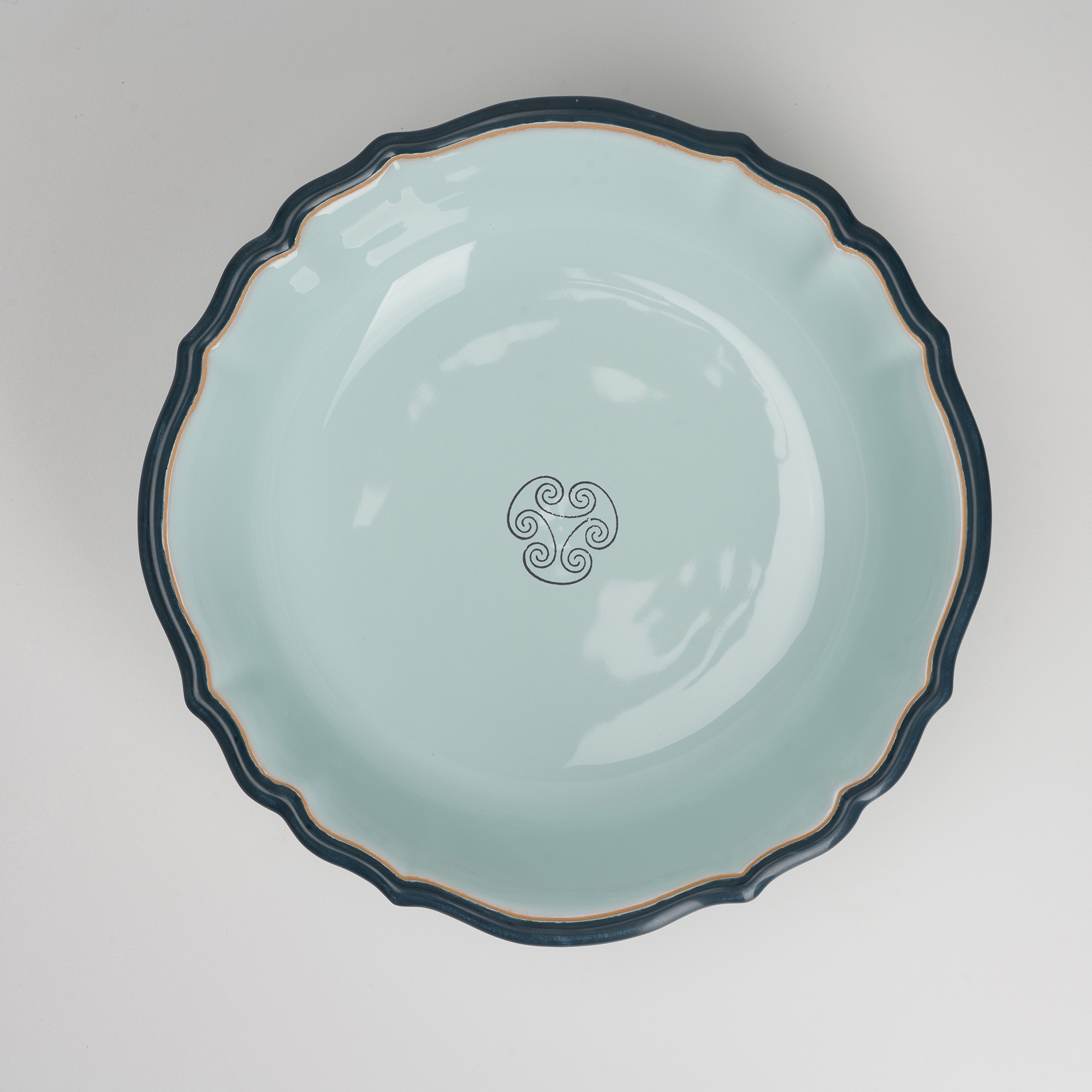 Cerasarda Arte della Tavola Fruttiera Monogram celeste