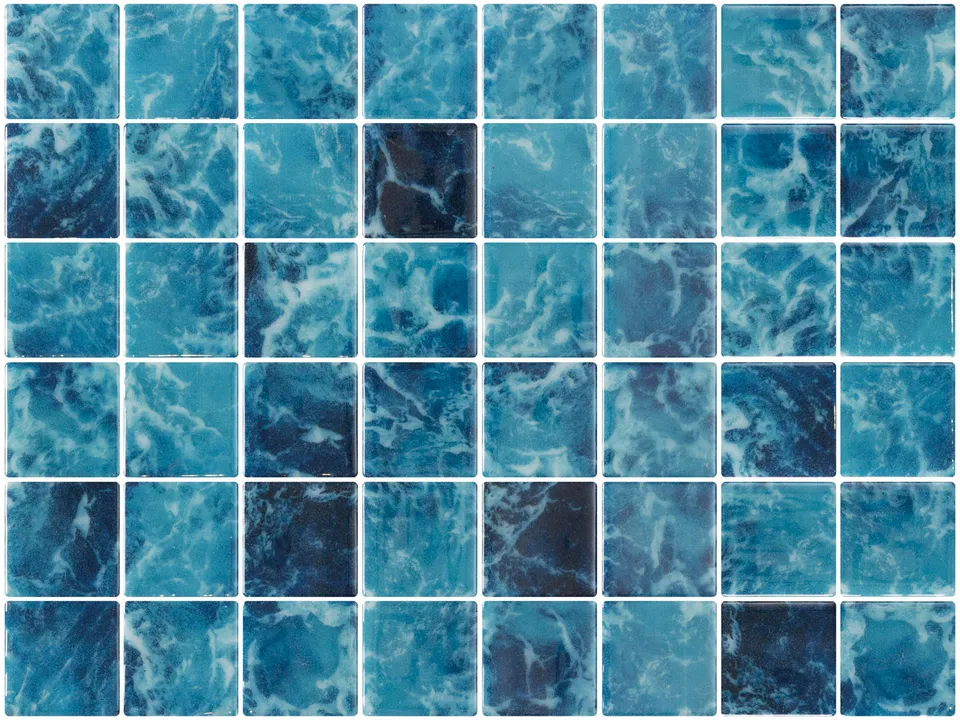 SQ Mosaic Identity Fifty Oranda mosaico blu scuro lucido 50x50