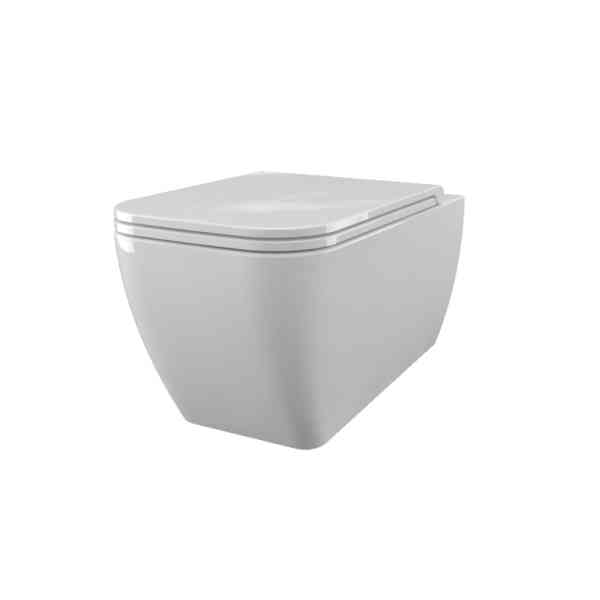 SDR Ceramiche Quadra WC Sospeso Rimless Bianco Lucido