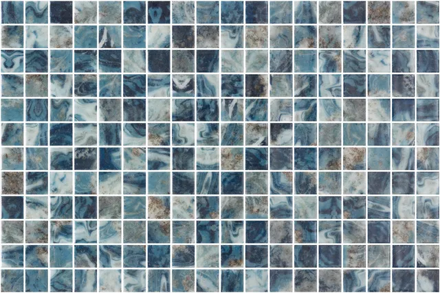 SQ Mosaic Identity Fiji mosaico blu lucido astratto