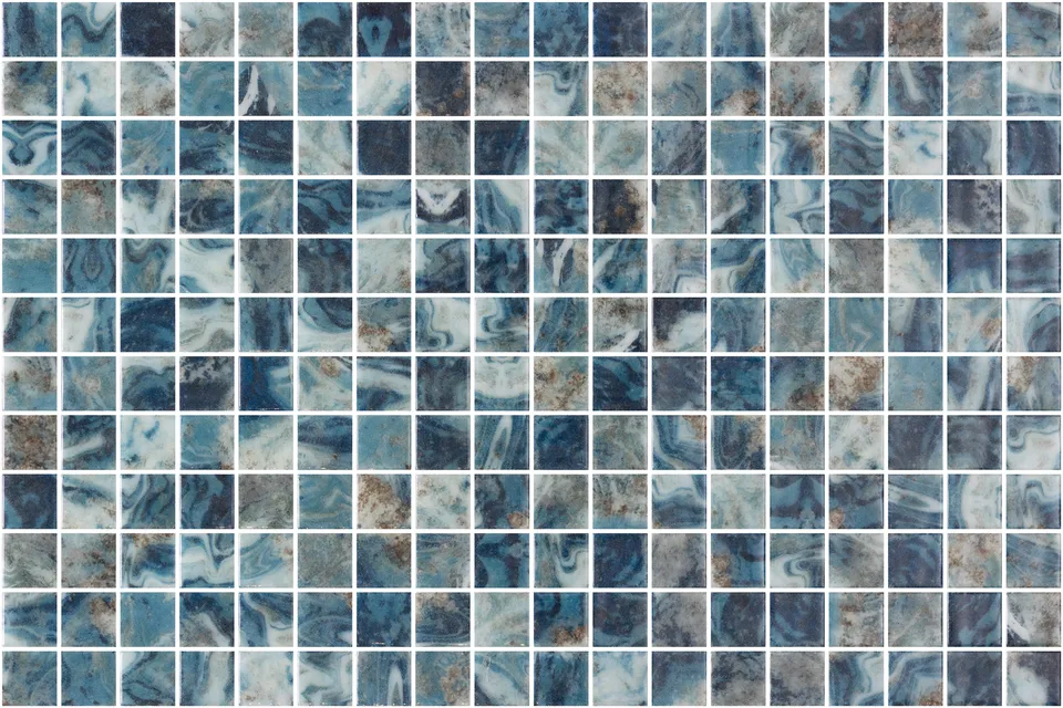 SQ Mosaic Identity Fiji mosaico blu lucido astratto