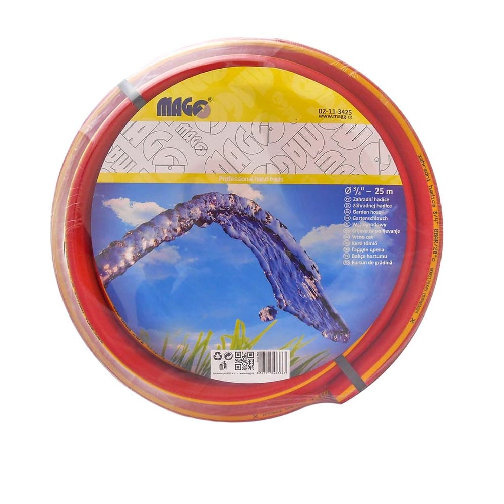 Magg Tubo Irrigazione 25 m Rosso Rinforzato 1/2" 12 Bar