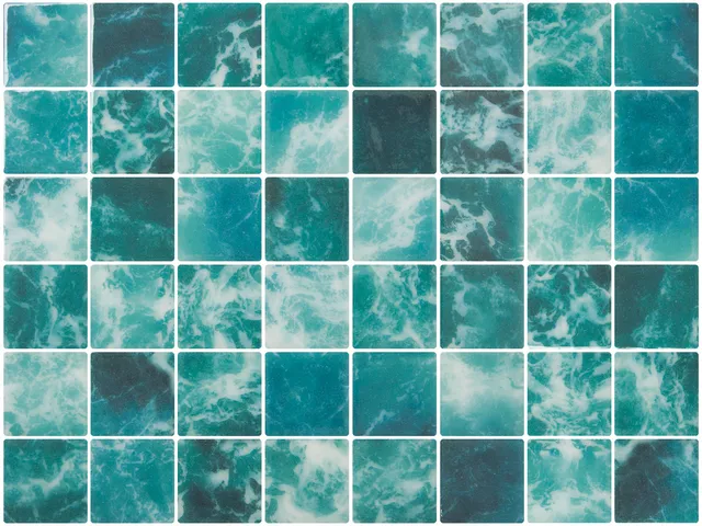SQ Mosaic Identity Fifty Midori mosaico turchese 50x50 onde