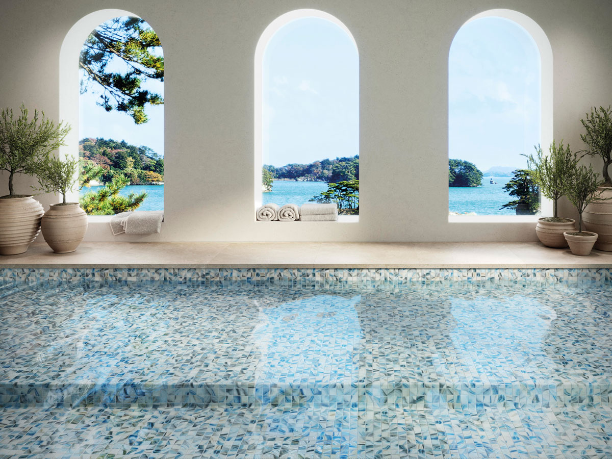 SQ Mosaic Bay Glam Fifty Isar Glam mosaico blu grigio