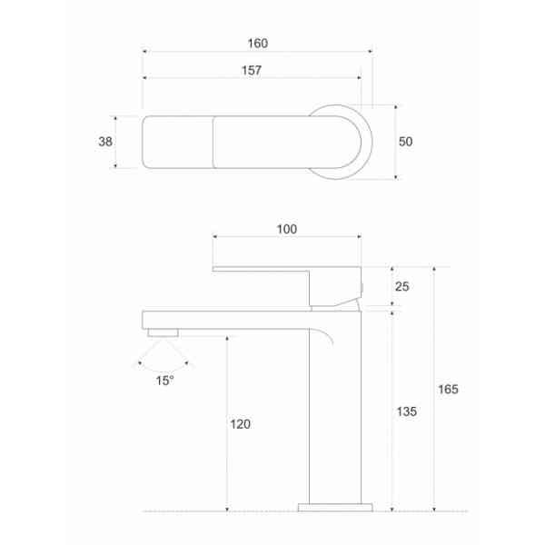 Copen Nook C-01-100CR miscelatore lavabo cromo 7 l/min