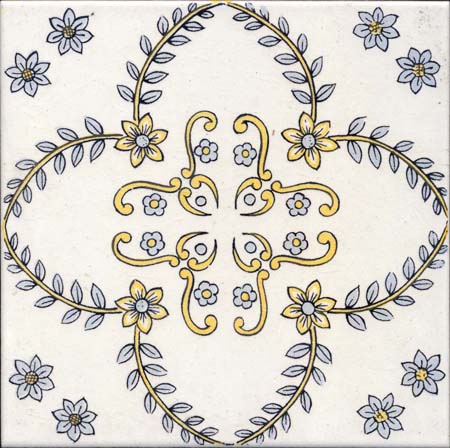 Ceramica Pinto Floreale VP3091 piastrella maiolica pennello e stampa