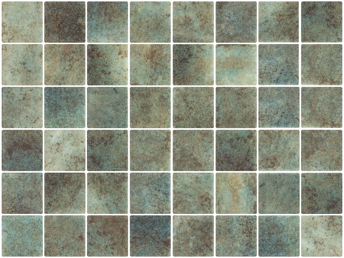 SQ Mosaic Kubu Fifty Okoze mosaico verde effetto pietra 50x50