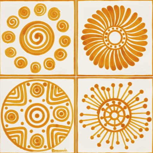 Cerasarda I Classici Pintadera S/4 Giallo set 4 piattini ceramica