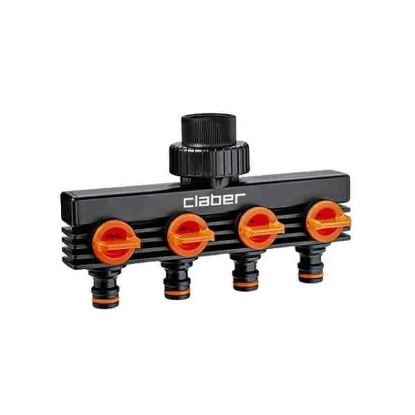 Claber 8581 raccordo rubinetto 4 uscite giardino