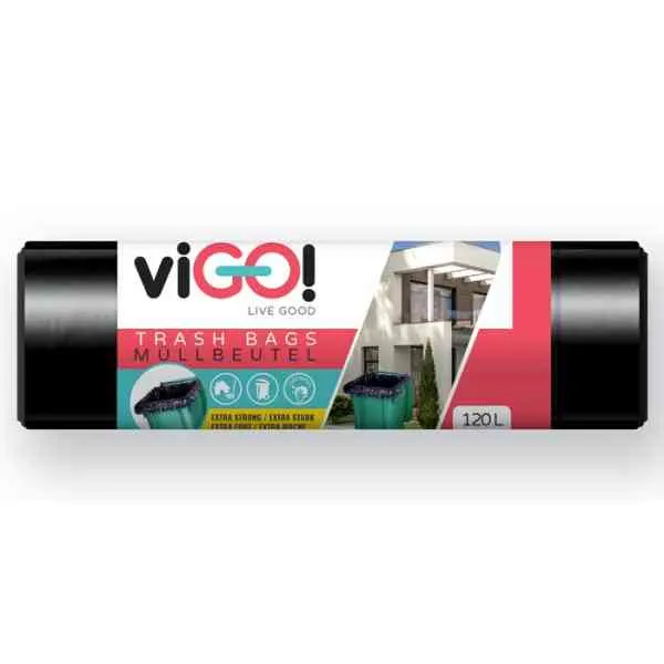 Vigo sacchi spazzatura 120 L 70x110 cm 10 pezzi LDPE neri