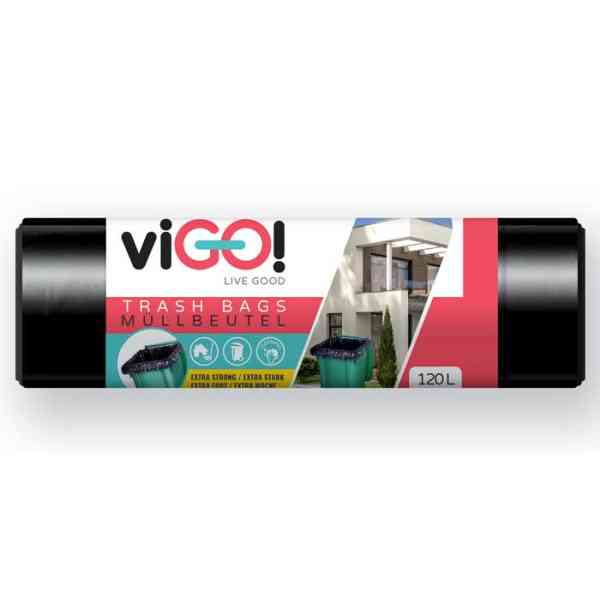 Vigo sacchi spazzatura 120 L 70x110 cm 10 pezzi LDPE neri