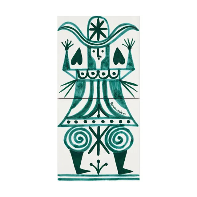 Cerasarda I Classici Cavaliere 1 piastrella verde 2 pz