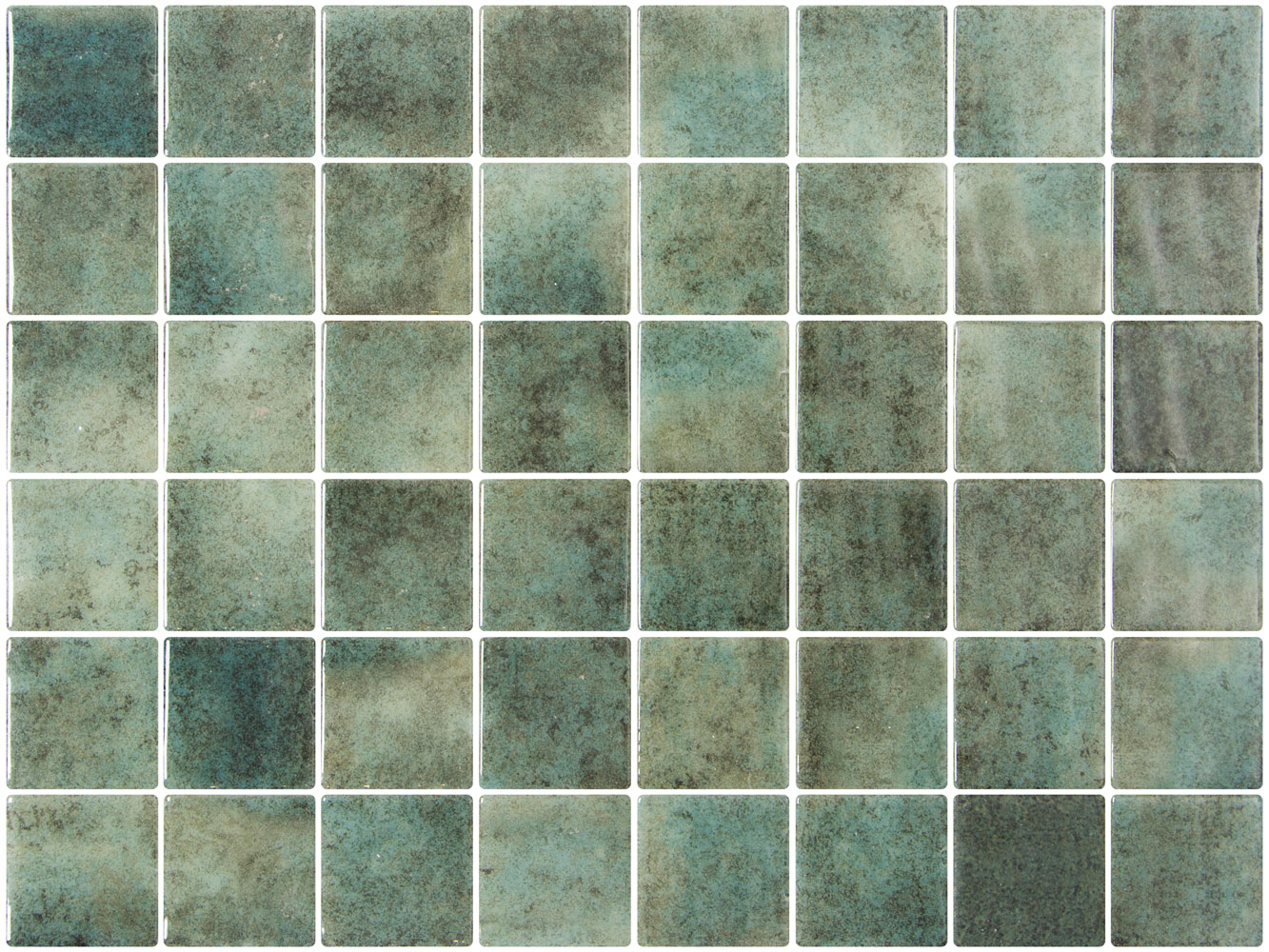 SQ Mosaic Kubu Fifty Okoze Glossy mosaico verde lucido