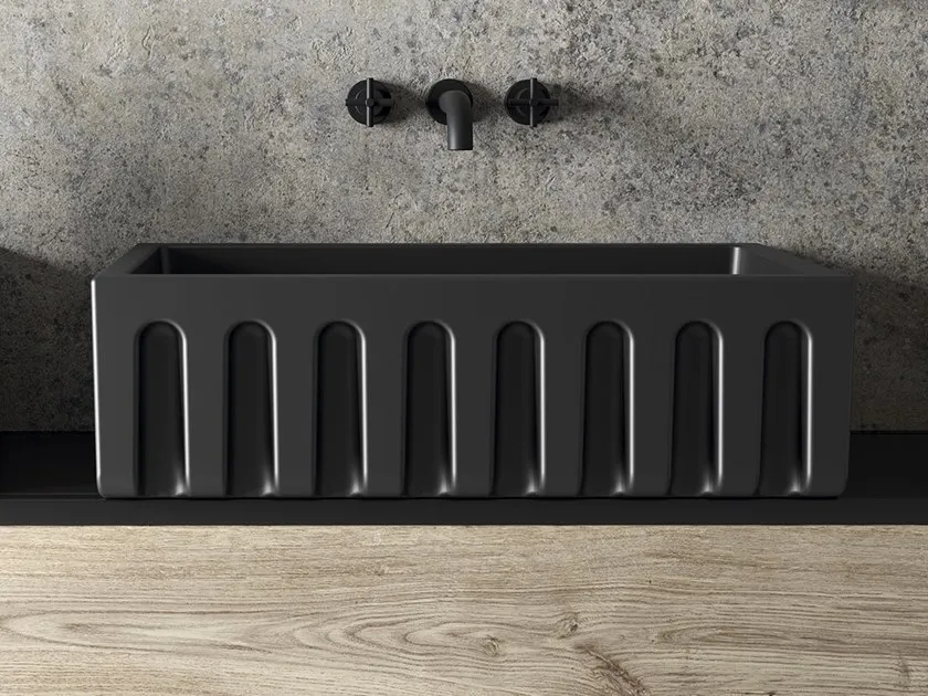 Viva Made Fluted lavabo bagno scanalato bianco